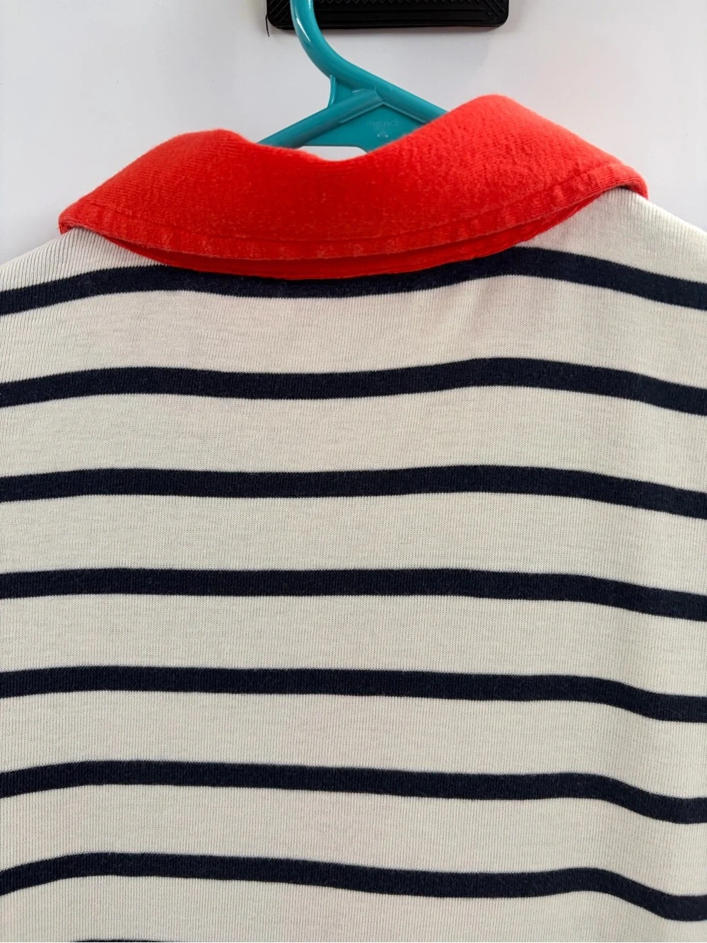 Tory burch polo long sleeve stripped orange pima cotton button up shirt size xs